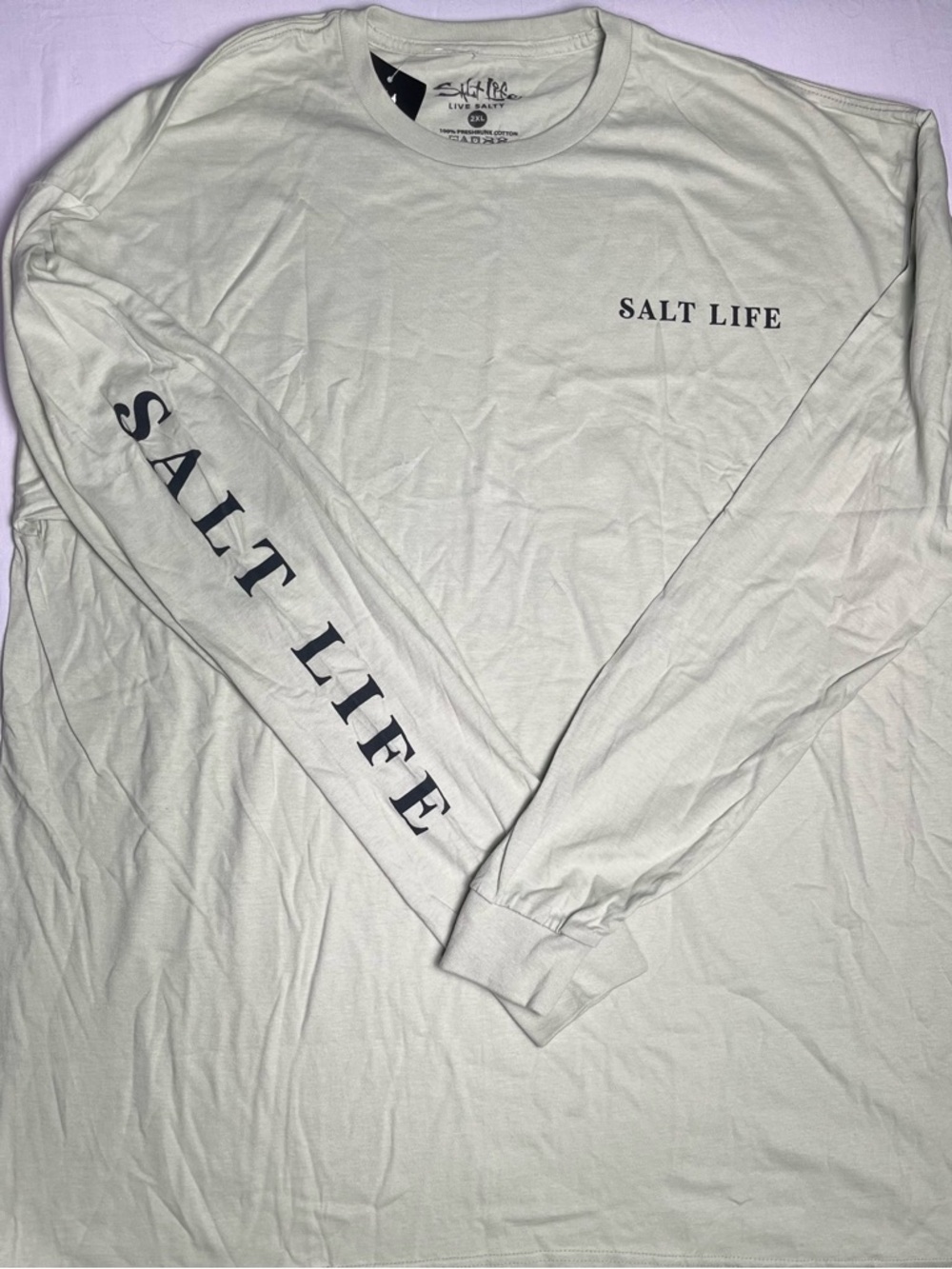 Salt Life Men's Long Sleeve Crew - Light Green